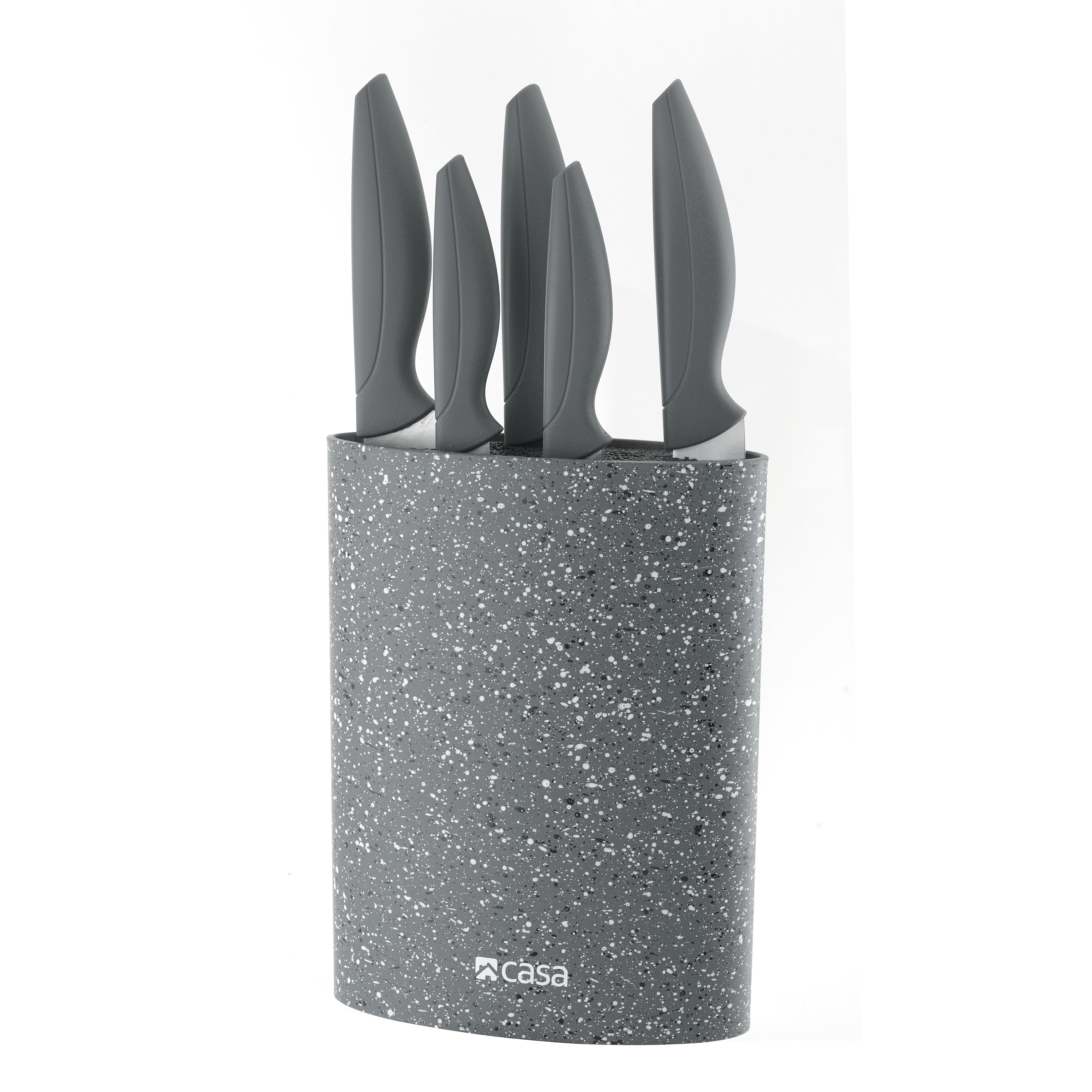 5 Pc Knife & Plastic Block Firenze