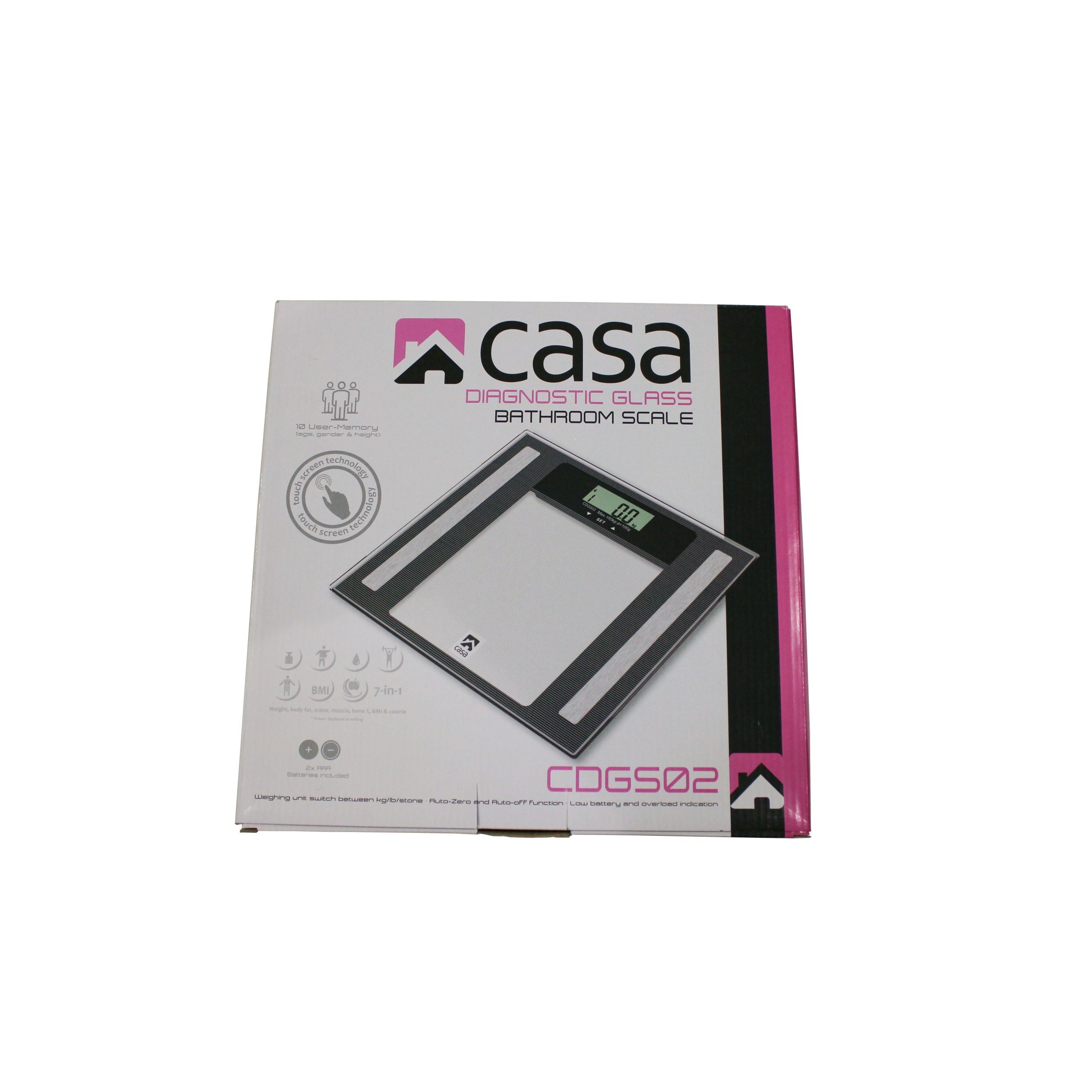 Electronic 7 In 1 Diagnostic Glass Bathroom Scale