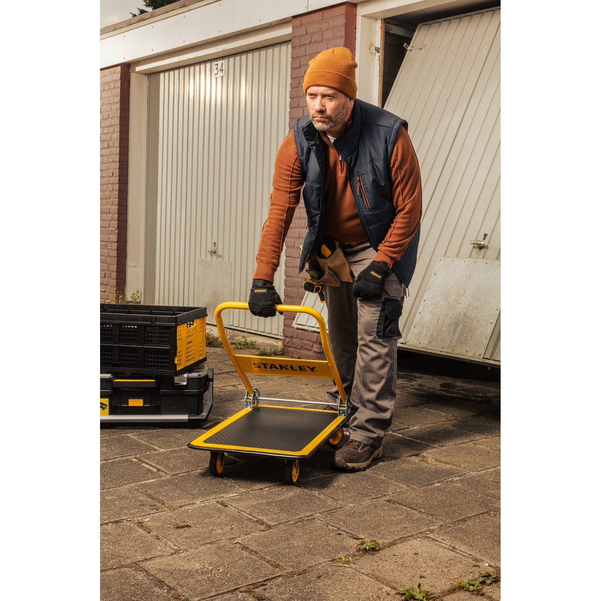 Platform Truck Steel Ball Bearing Wheels 150 Kg Capacity Pc527 L