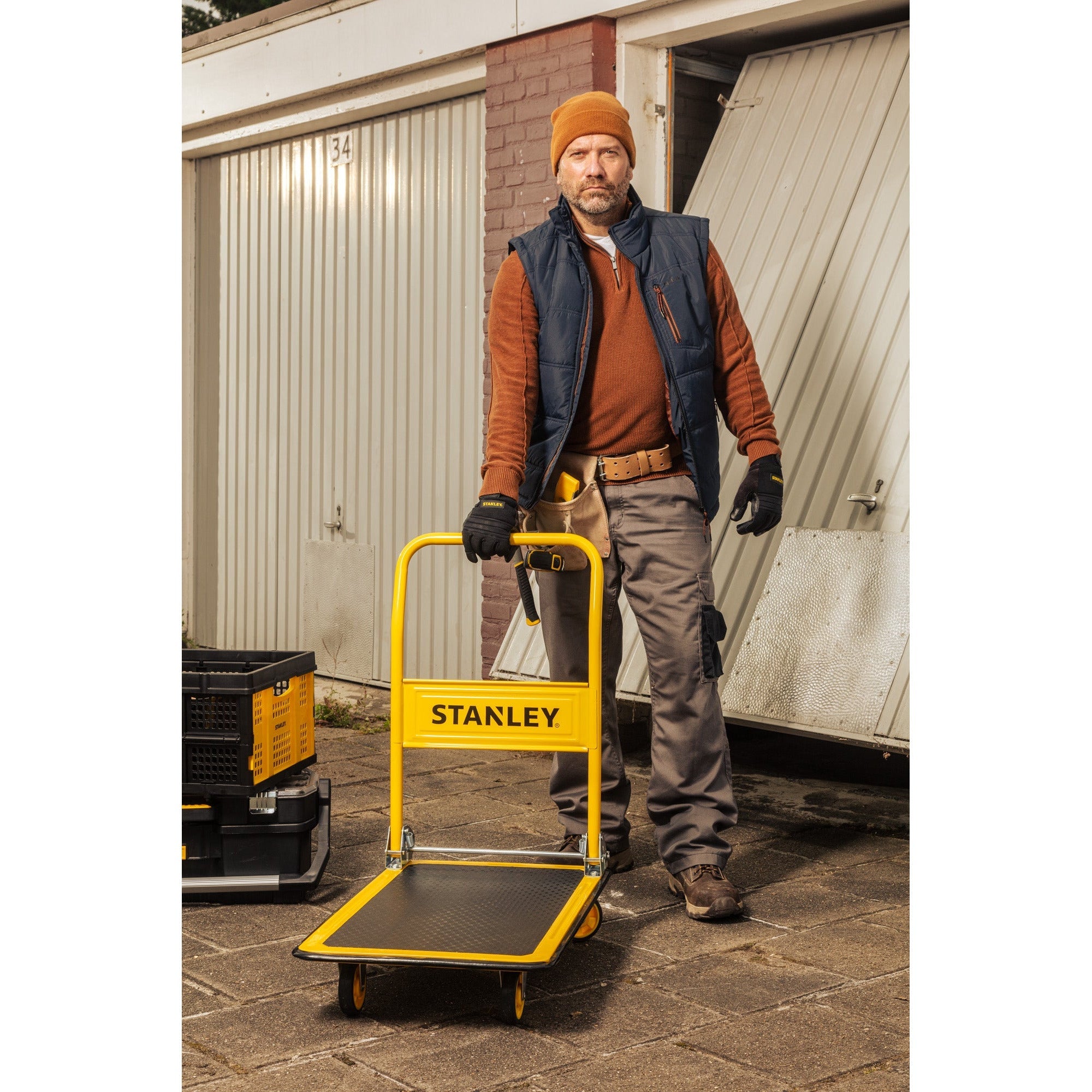 Platform Truck Steel Ball Bearing Wheels 150 Kg Capacity Pc527 L