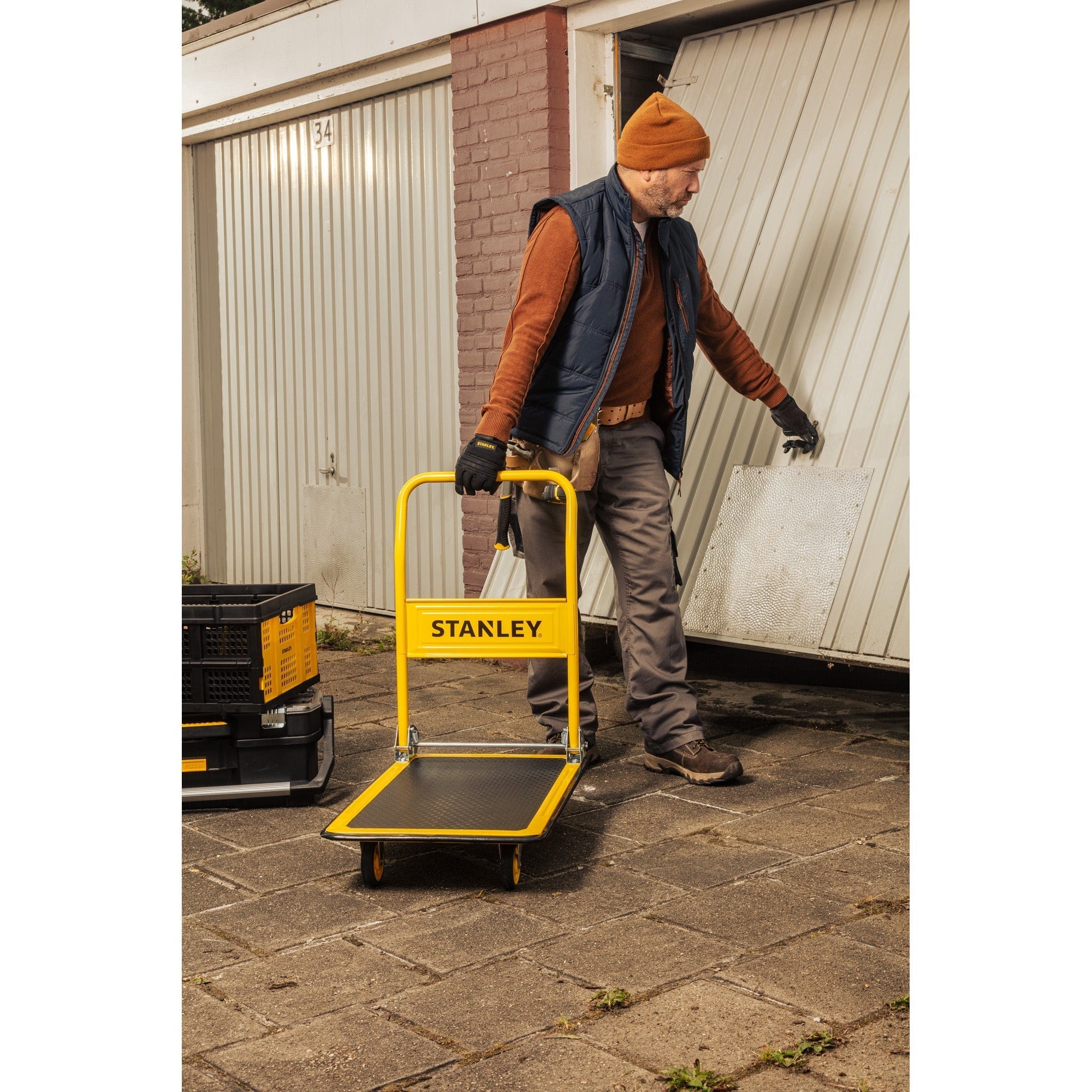 Platform Truck Steel Ball Bearing Wheels 150 Kg Capacity Pc527 L