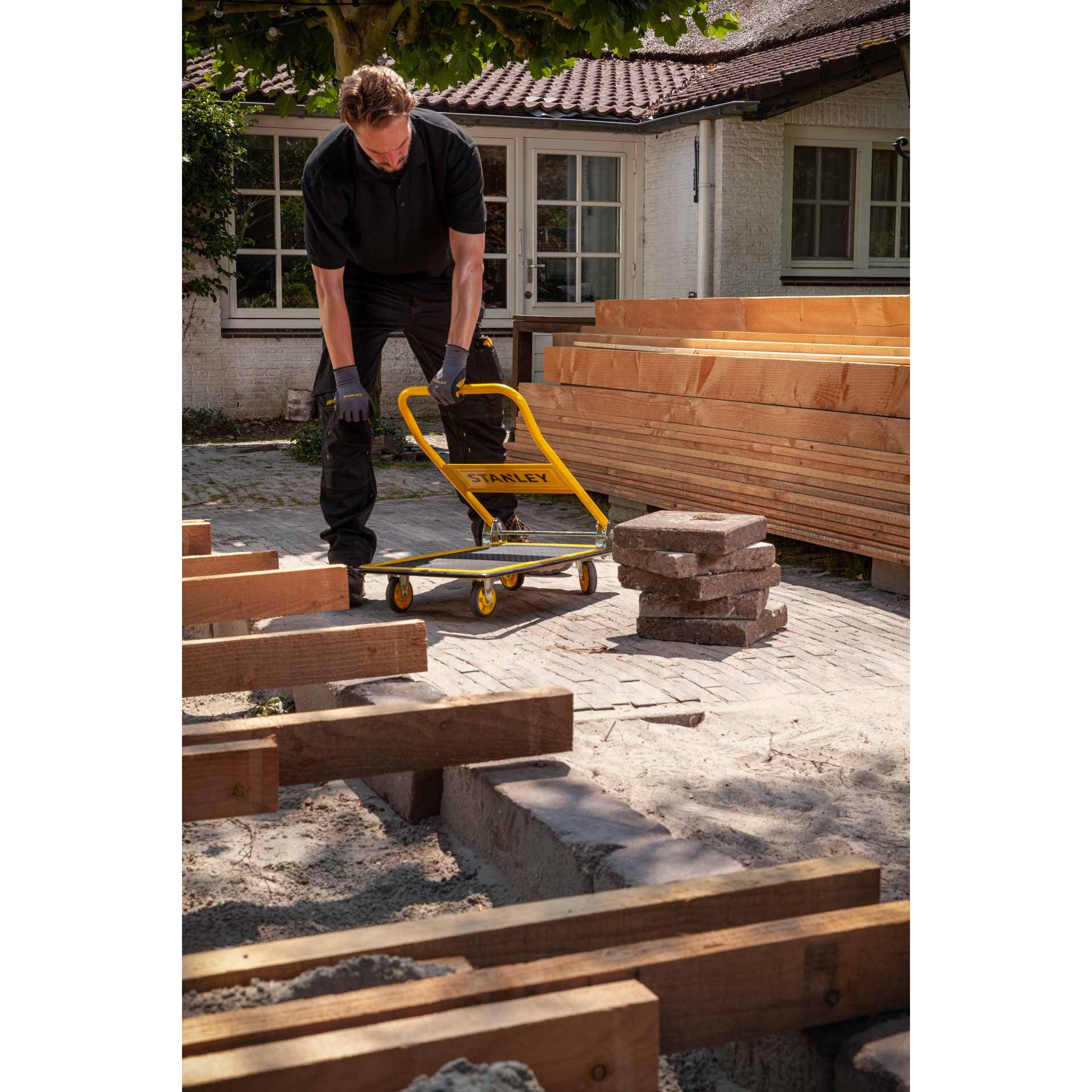 Platform Truck Steel Ball Bearing Wheels 150 Kg Capacity Pc527 L