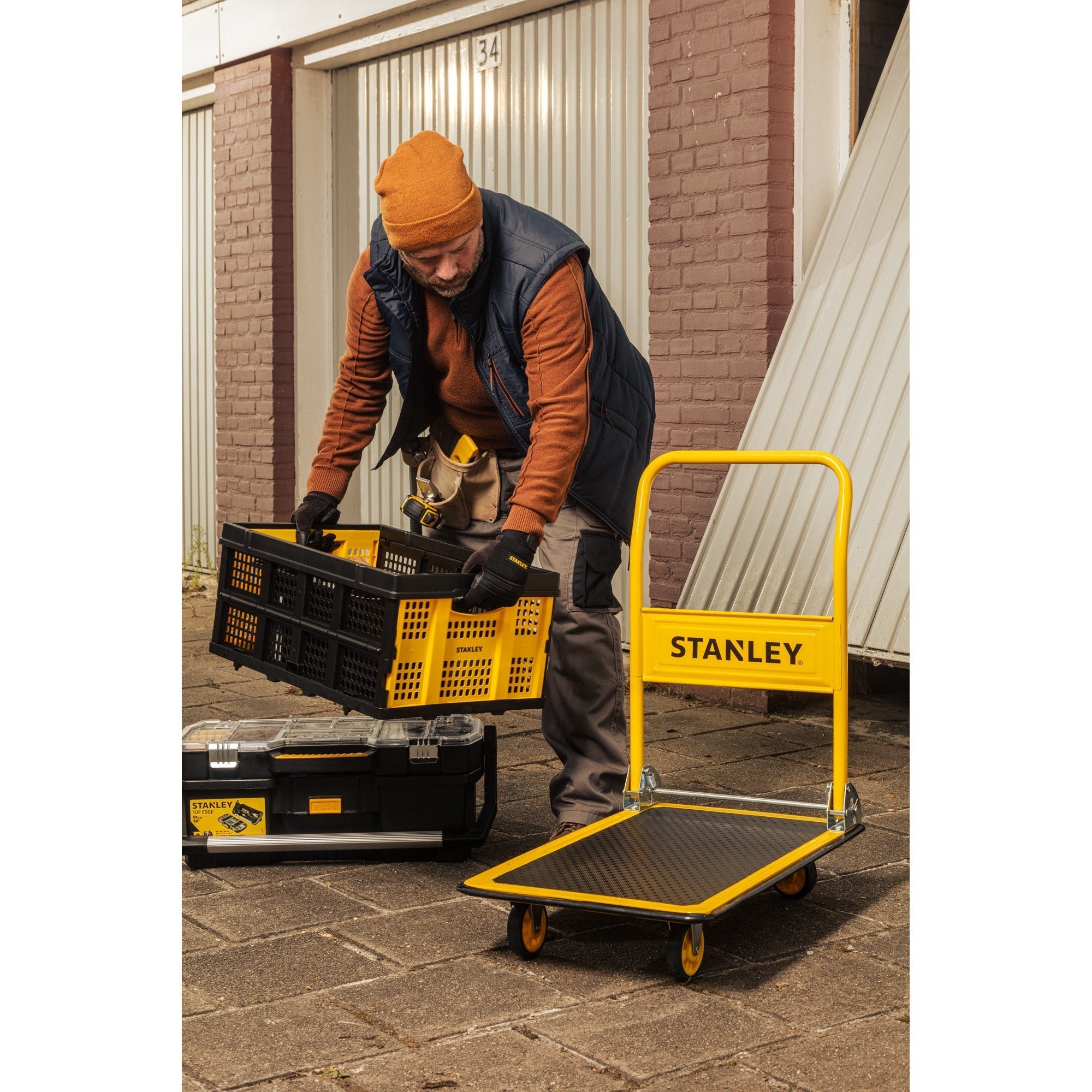 Platform Truck Steel Ball Bearing Wheels 150 Kg Capacity Pc527 L