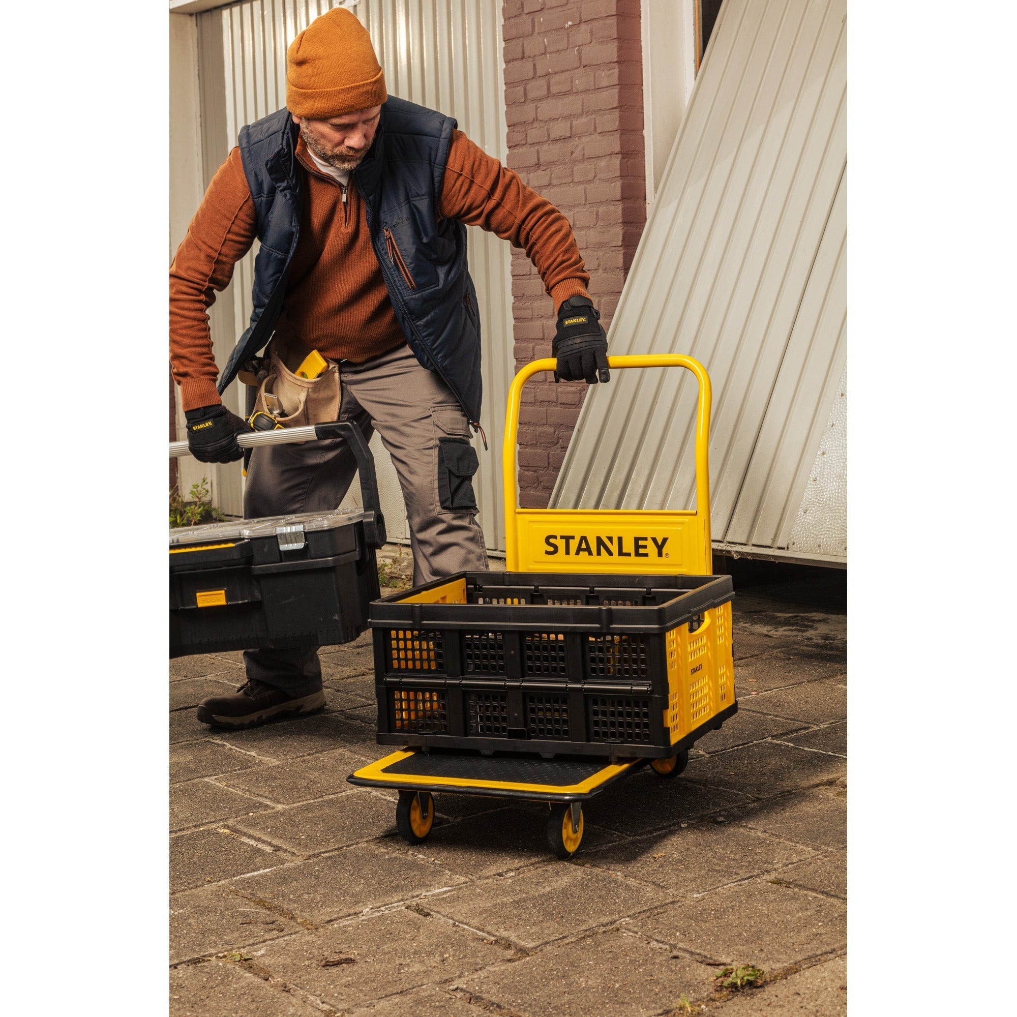 Platform Truck Steel Ball Bearing Wheels 150 Kg Capacity Pc527 L