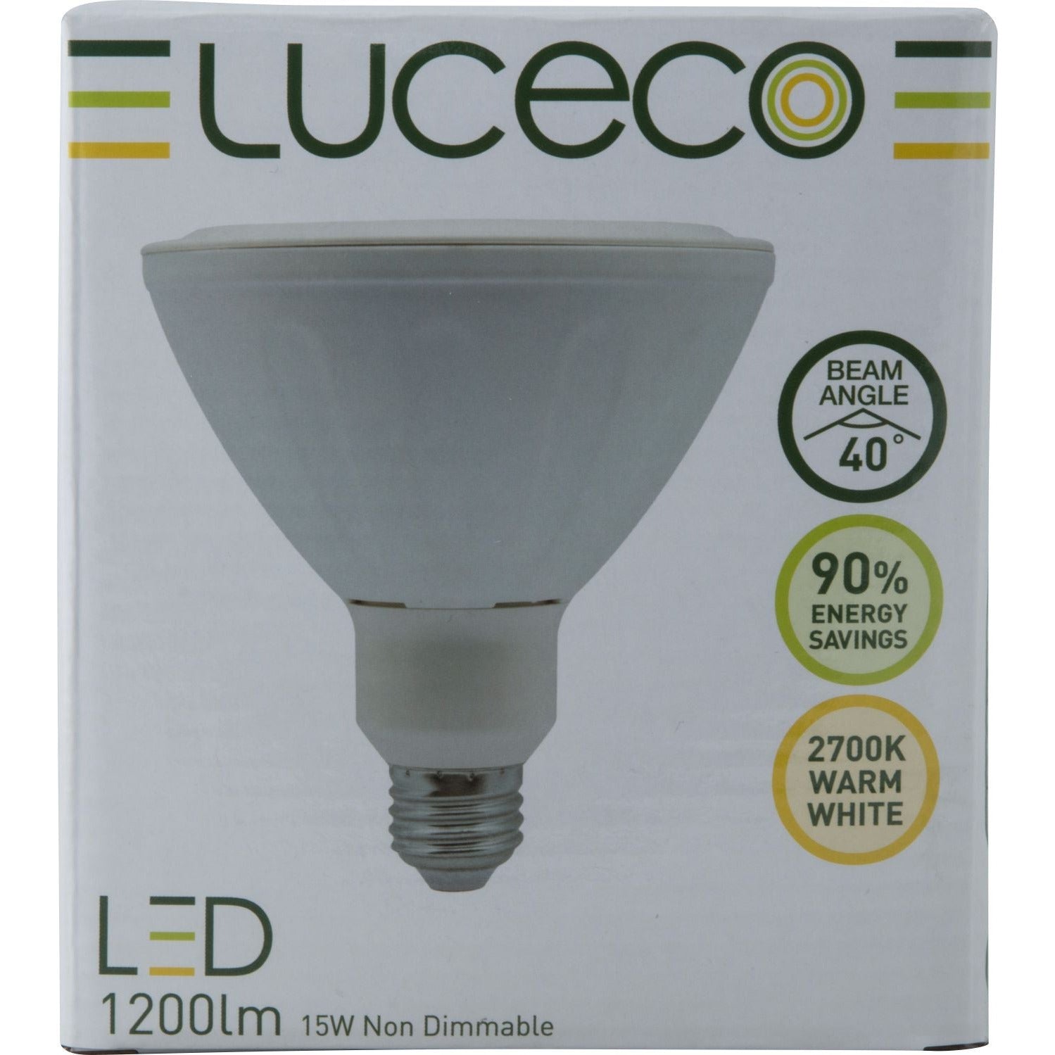 Par 38, 1 Pc E27, 15 W, 1200 Lm, Warm White, Non Dim Led Globe