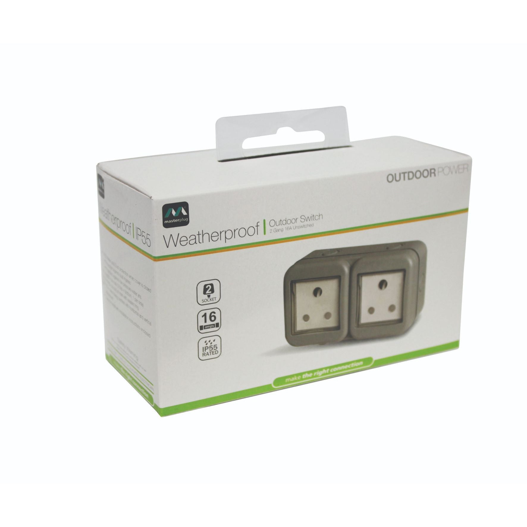 Ip55 Double Unswitched 16 A Sa Outdoor Socket (2 X 3 Pin)