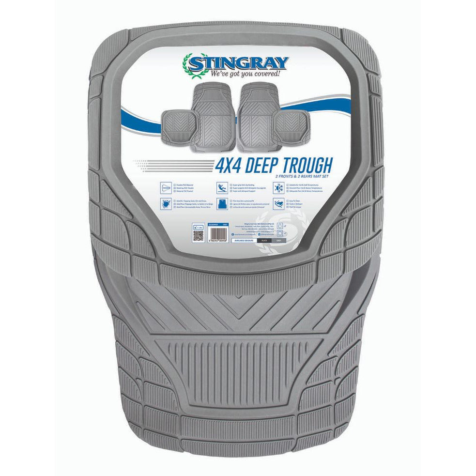 Car Mat 4 Pc Set Deep Trough