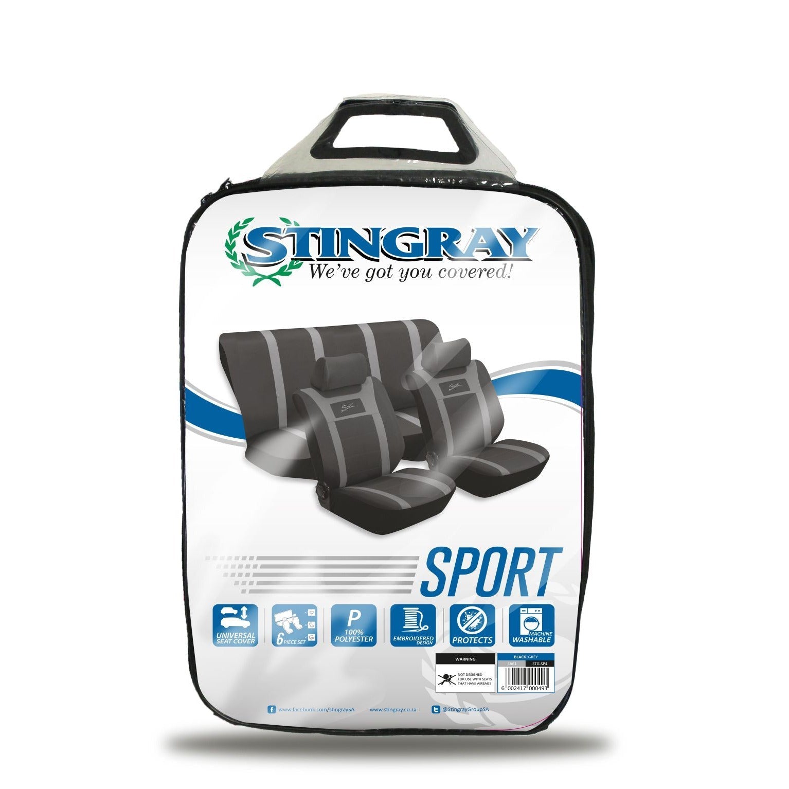 Sport 6 Pc Car Seat Cover Set