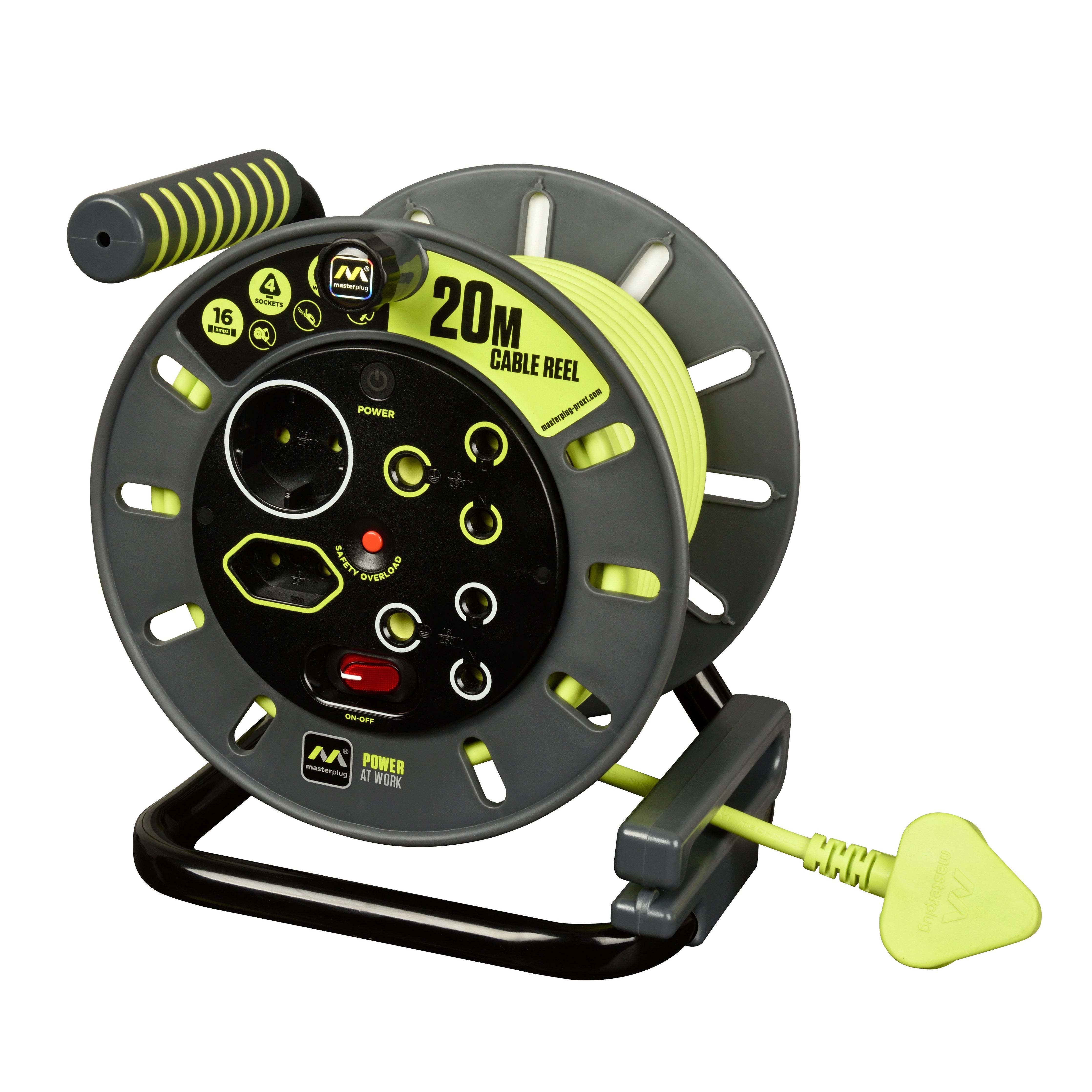 Pro Xt 20m Medium Duty Extension Cable Reel 4 Socket With Switch