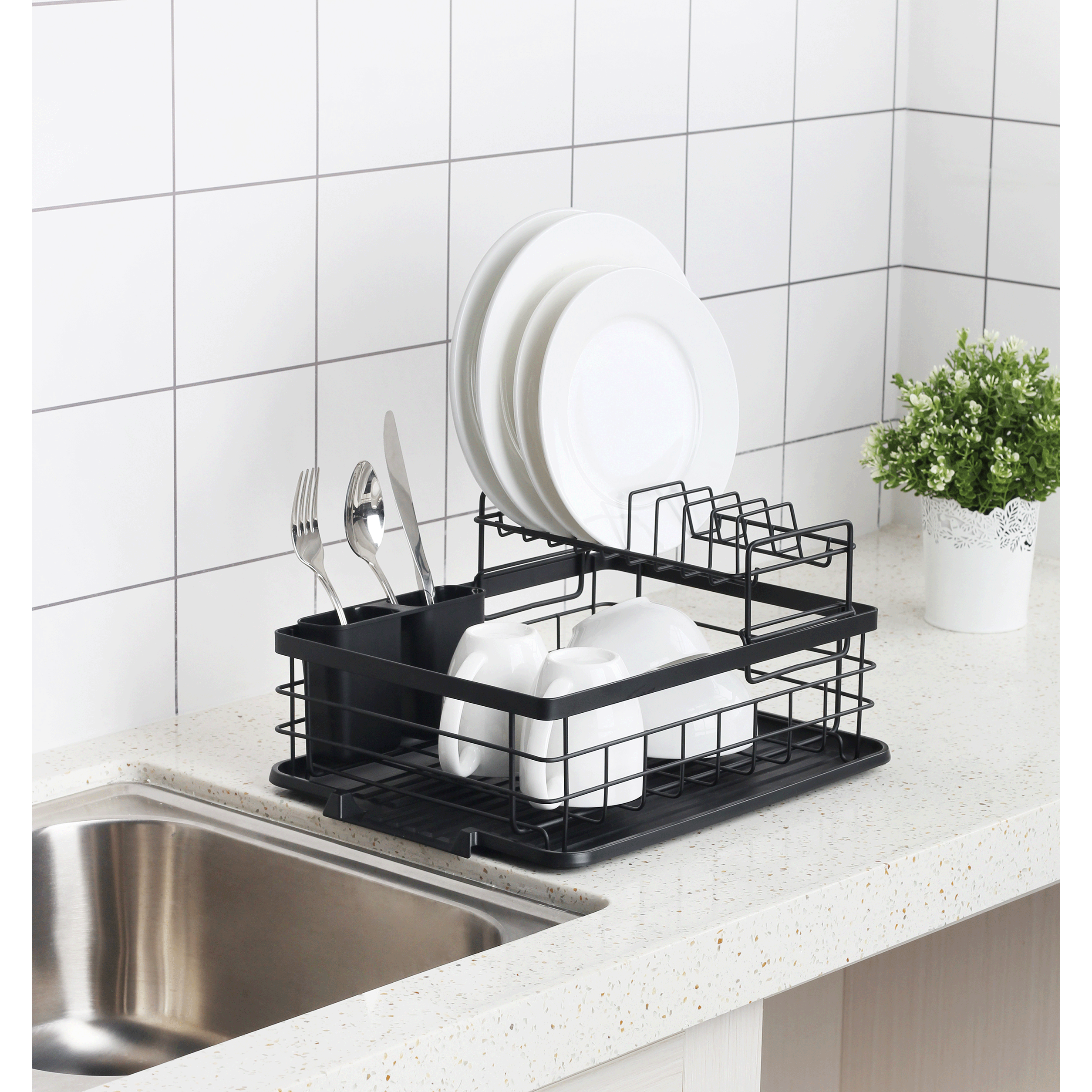 Dish Draining Rack 2 Tier Catania 401 Matt Black