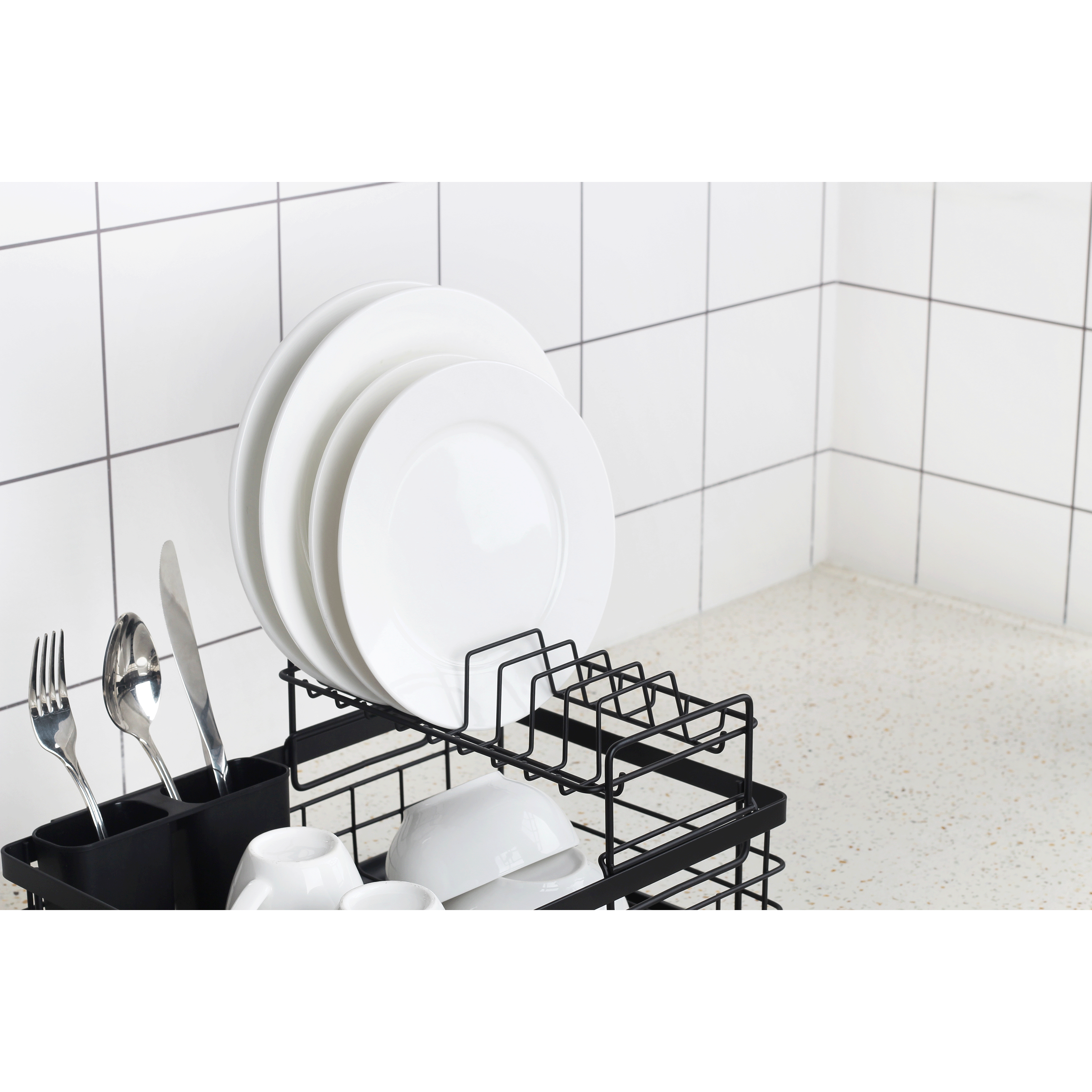 Dish Draining Rack 2 Tier Catania 401 Matt Black