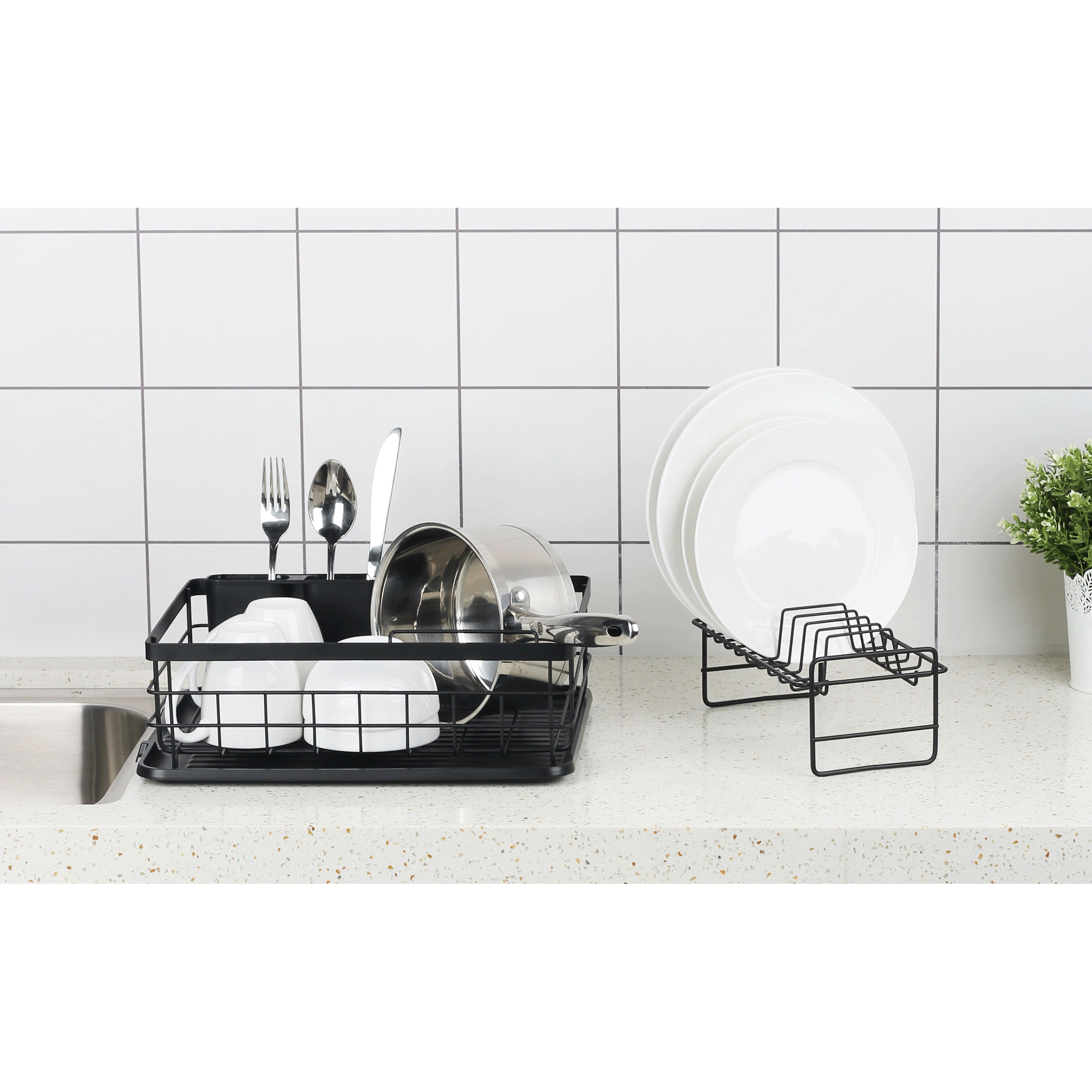 Dish Draining Rack 2 Tier Catania 401 Matt Black