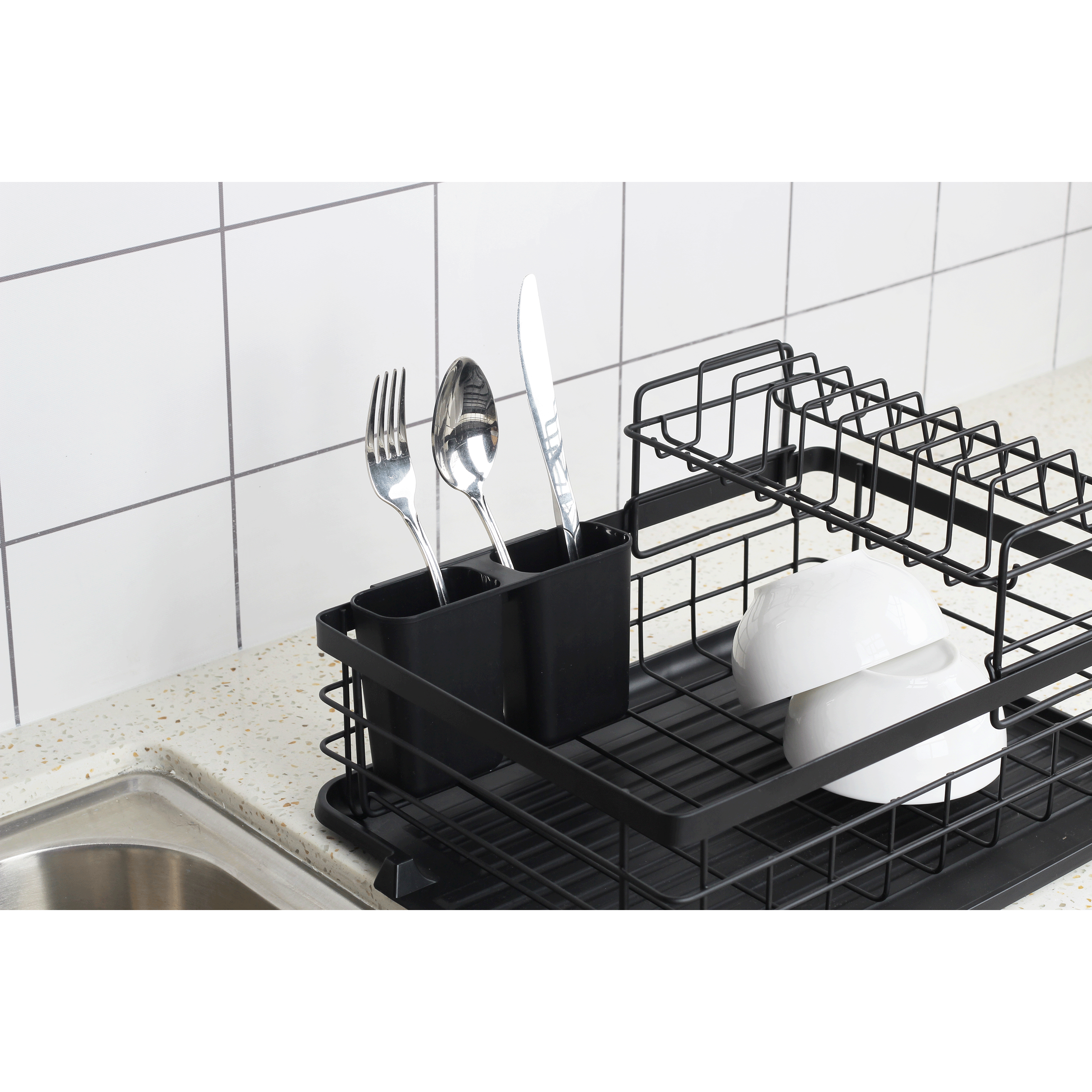 Dish Draining Rack 2 Tier Catania 401 Matt Black