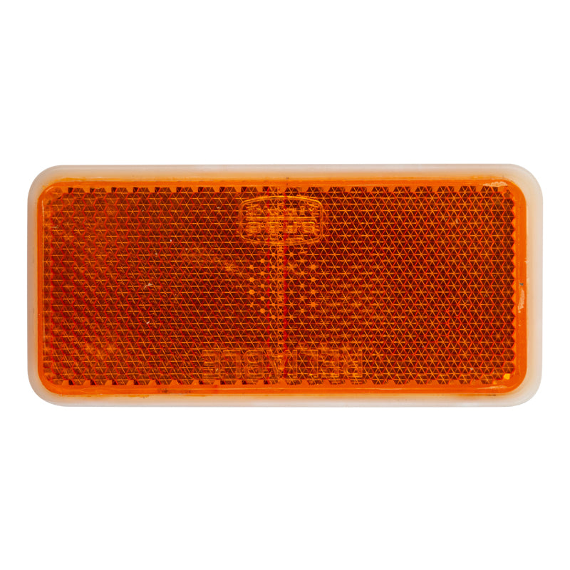 Square Reflector Stick On Amber 90 Mm