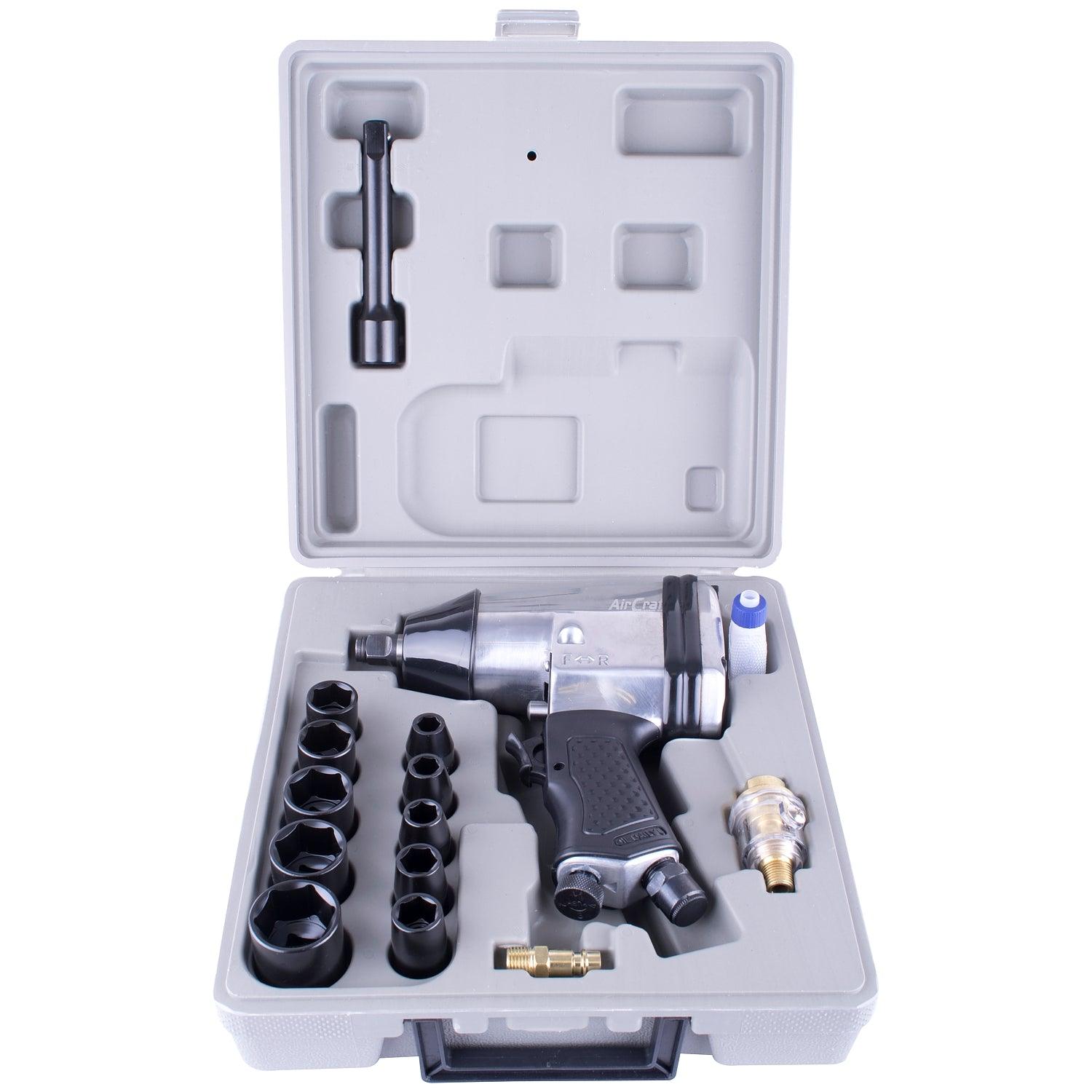 Air Impact Wrench 1/2' 17 Piece Kit Single Hammer - Livestainable.co.za