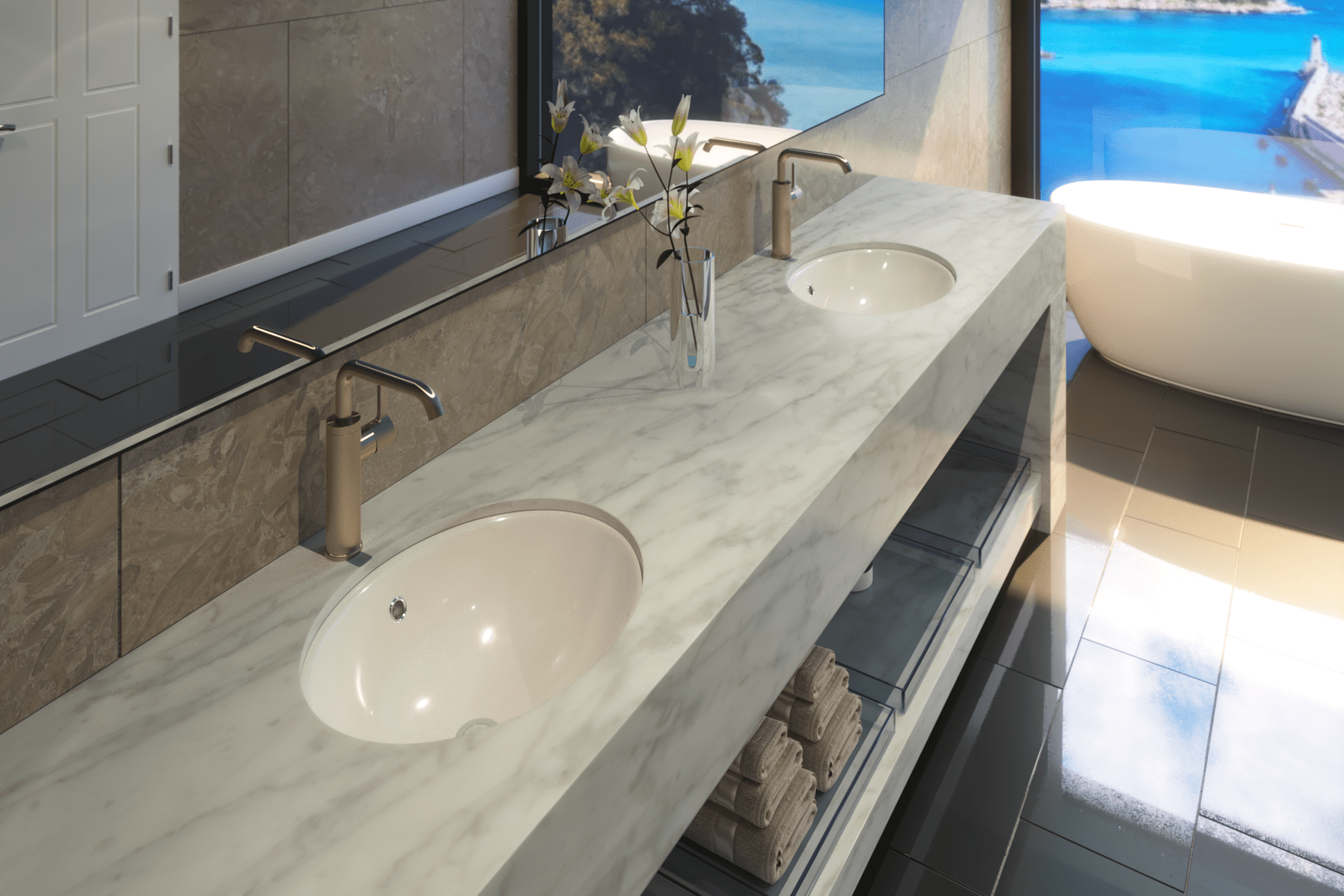 Lecico Bs Undercounter Basin 56cm (Includes Brackets)