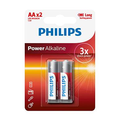 Philips Power Alkaline Lr6 Aa Batteries 1.5 V 2 Pack - Livestainable.co.za