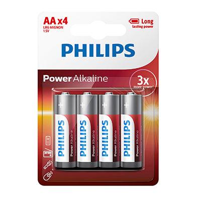 Philips Power Alkaline Lr6 Aa Batteries 1.5 V 4 Pack - Livestainable.co.za