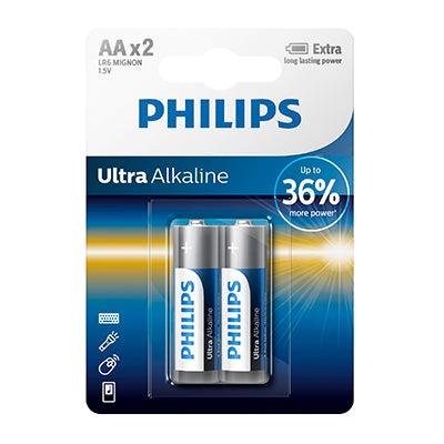 Philips Ultra Alkaline Aa Batteries 1.5 V 2 Pack - Livestainable.co.za