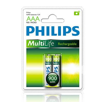 Philips Multilife Ni Mh Rechargeable Aaa Batteries 1.2 V 2 Pack - Livestainable.co.za