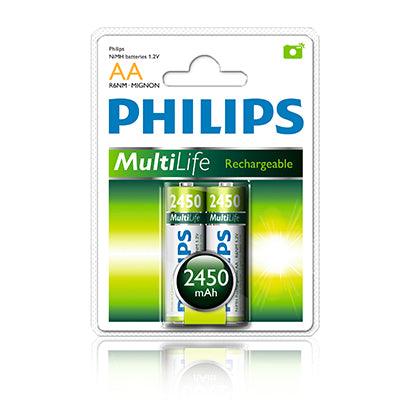 Philips Multilife Ni Mh Rechargeable Aa Batteries 1.2 V 2 Pack - Livestainable.co.za