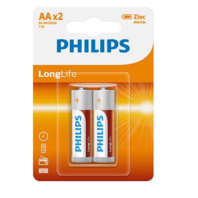 Philips Longlife Zinc Aa Batteries 1.5 V 2 Pack - Livestainable.co.za