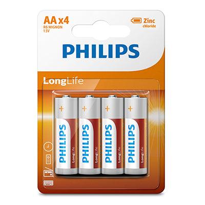 Philips Longlife Zinc Aa Batteries 1.5 V 4 Pack - Livestainable.co.za