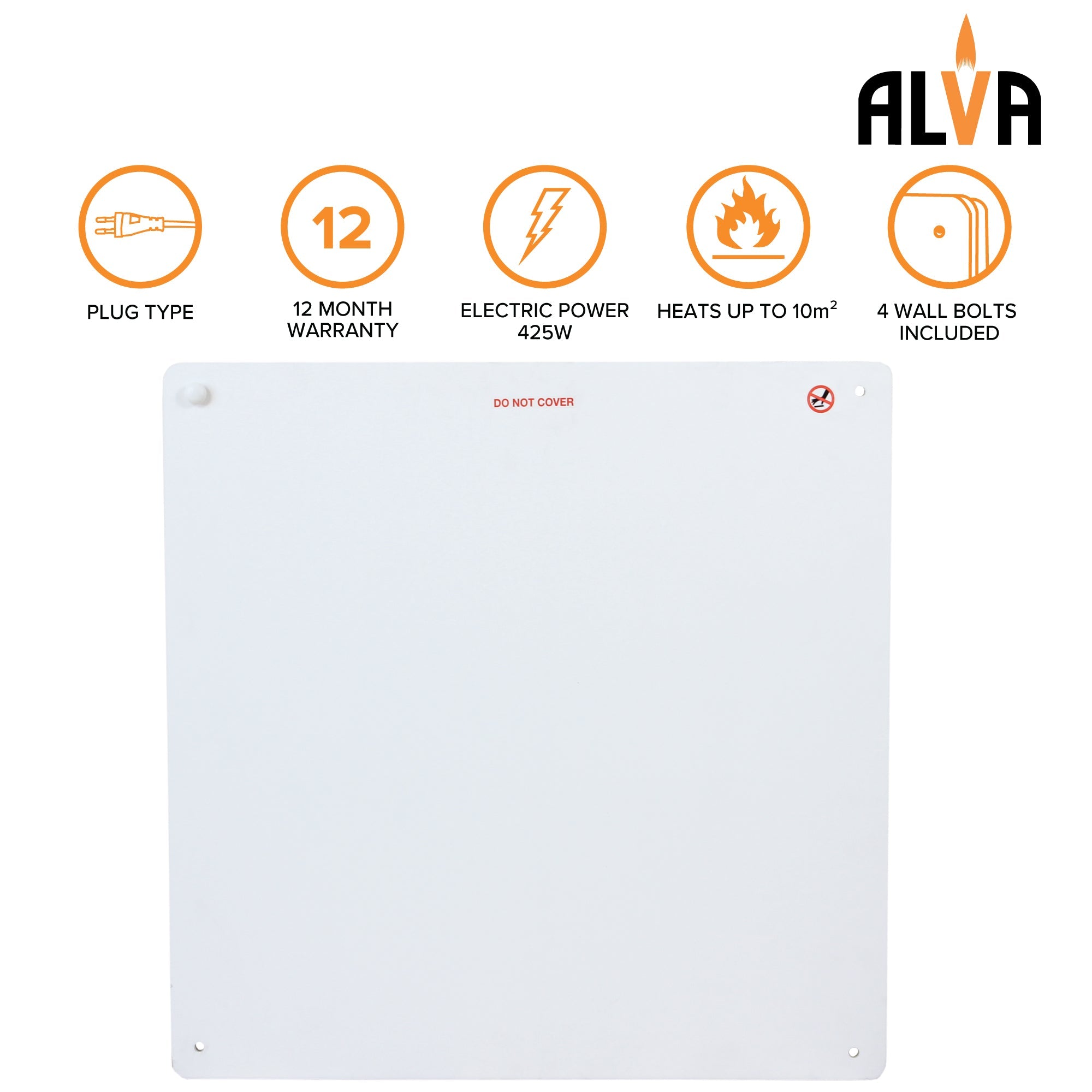 Wall Panel Electric Heater 60x60cm Infrared