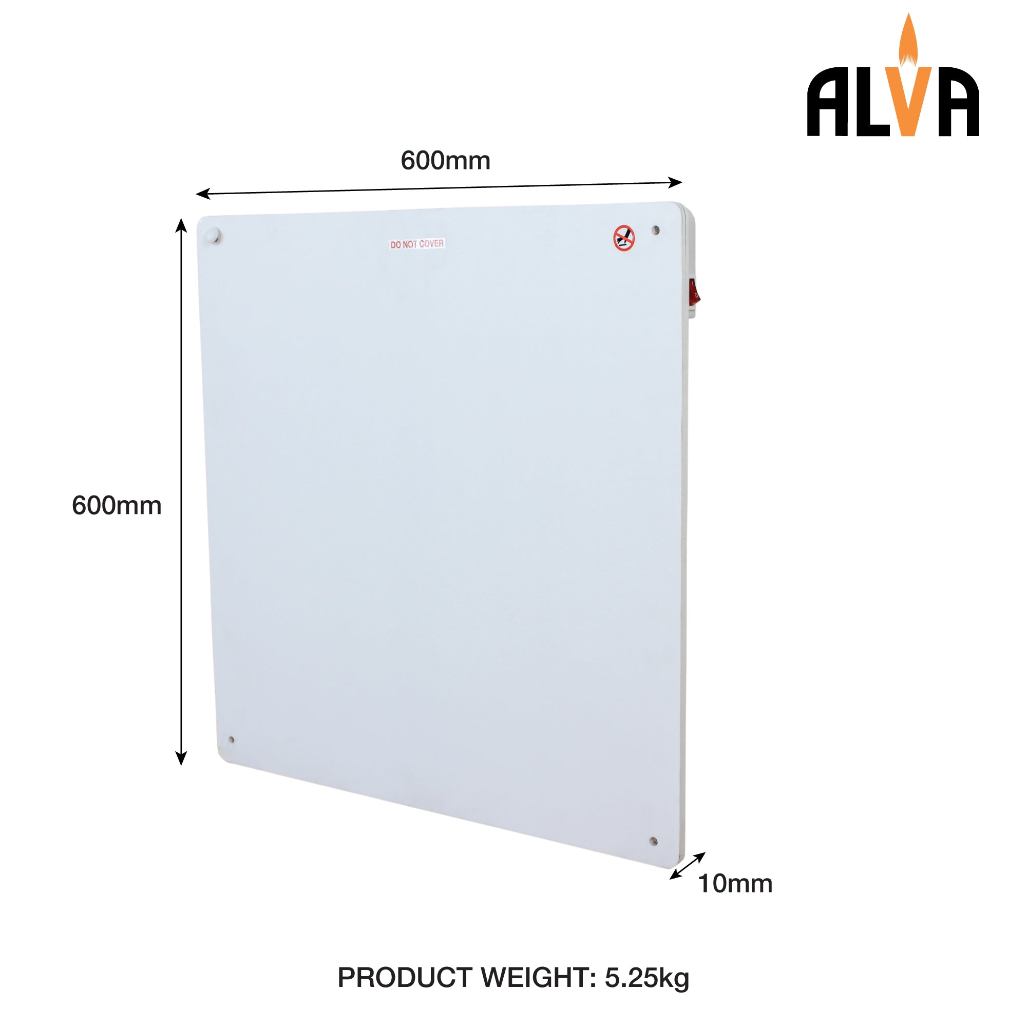 Wall Panel Electric Heater 60x60cm Infrared