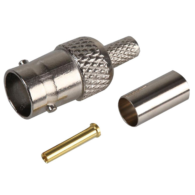 Bnc Crimp Socket Connector 6 Mm Rg59 Gold B 7022 B