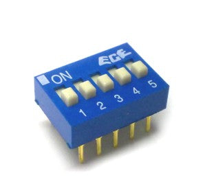 Dip Switch Std 5 Pole 100m A 7.62mm Blue Eds105