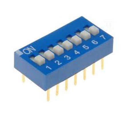 Dip Switch Std 7 Pole 100m A 7.62mm Blue Ds07 Bl