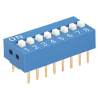 Dip Switch Std 10 Pole 100m A 7.62mm Blue B001 J