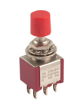 Push Button Switch Mn Dpdt On Mom Sol Red B068 Es