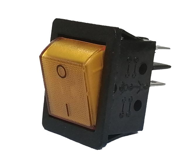 Illuminated Rocker Switch Dpst 4 P 250 V 15 A B127 A Yellow