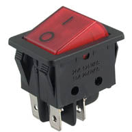 Rocker Switch Dpst 30x22 Red Iluminated B127 A Red