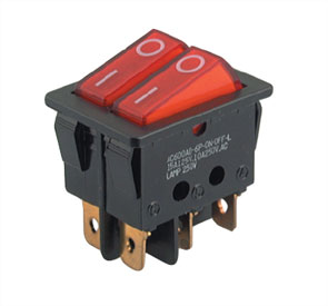 Switch Rocke Rx2 Dpst Illuminate Red 10 A 250 V B128 B Red *A*