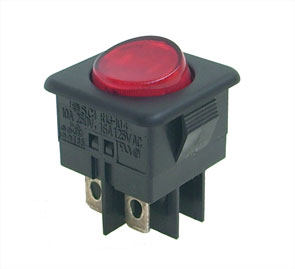 Rocker Switch Illum Dpst 16 A 25x25mm B1293 Red