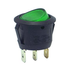 Round Rocker Switch 240 Vac 6 A Gr Spst Illuminated B1294 F Green - Livestainable.co.za