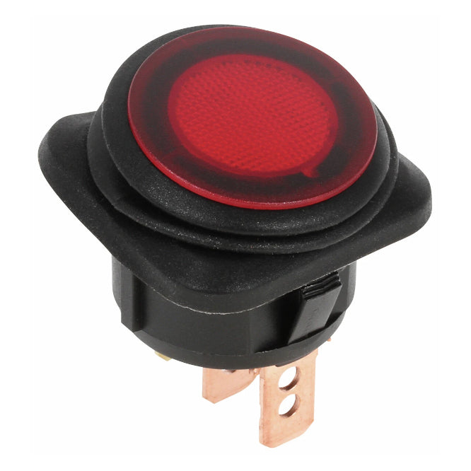 Round Rocker Switch 12 Vdc 25 A Rd Spst 3 Pin B1320 X