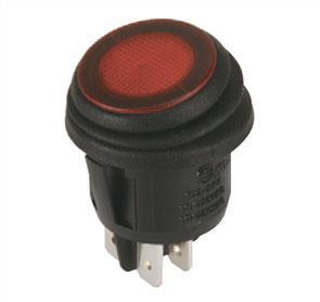 Rnd Rocker Switch 10 A 240 V Dpst Illumi Rd D=20mm B1322 Red - Livestainable.co.za