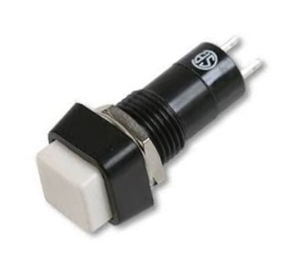 Sqr Push Button Switch N.O/N.C Spst 3 A 125 V 15x15mm M12 Hole B160 A White