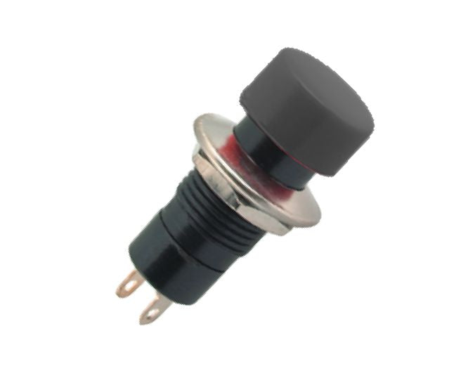 Push Button Mushr Switch Latching Spst 3 A Black Solder M12 D=16.5mm L=37.5 B161 A Bk