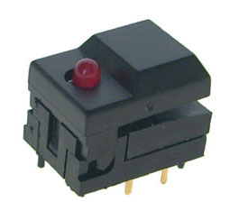 Pushbutton N/O Tact Black Led B1711 Black