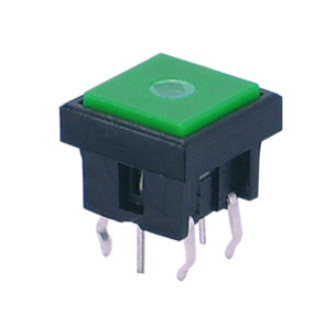 P/Button Illuminat Sqr Gr Rd B1738 A Green