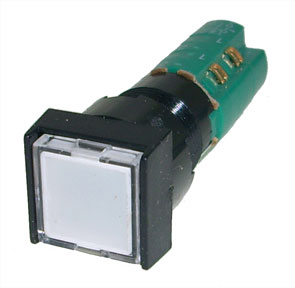 P/Butt Ill Wht Lat 2x No/Nc 12 V B1852 Bd White Square