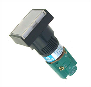 Push Button Ill Wt Lat 1x No+Nc Rectangular B1854 Ab White