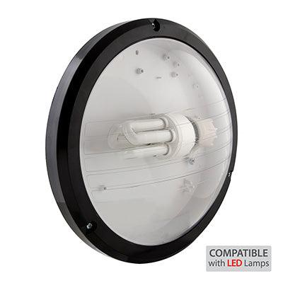 Abs Round Bulkhead 270mm Black 1x15w - Livestainable.co.za