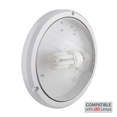 Abs Round Bulkhead 270mm White 1x15w - Livestainable.co.za