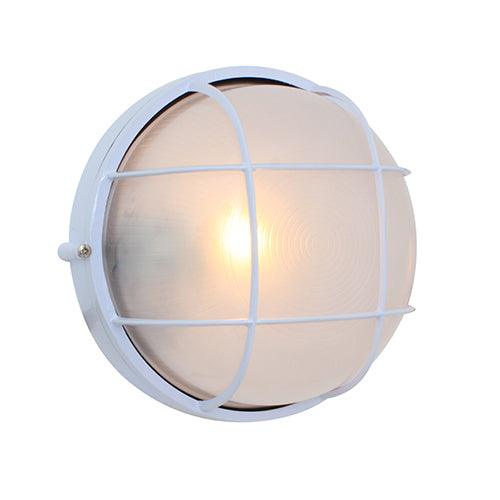 Round Large Grid Bulkhead 240mm White 1x100w - Livestainable.co.za